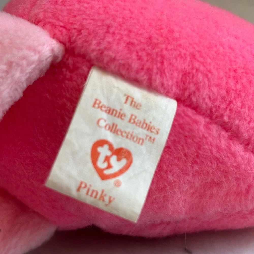Vintage‎ 1995 Ty Beanie Pinky Pink Flamingo Plush Toy